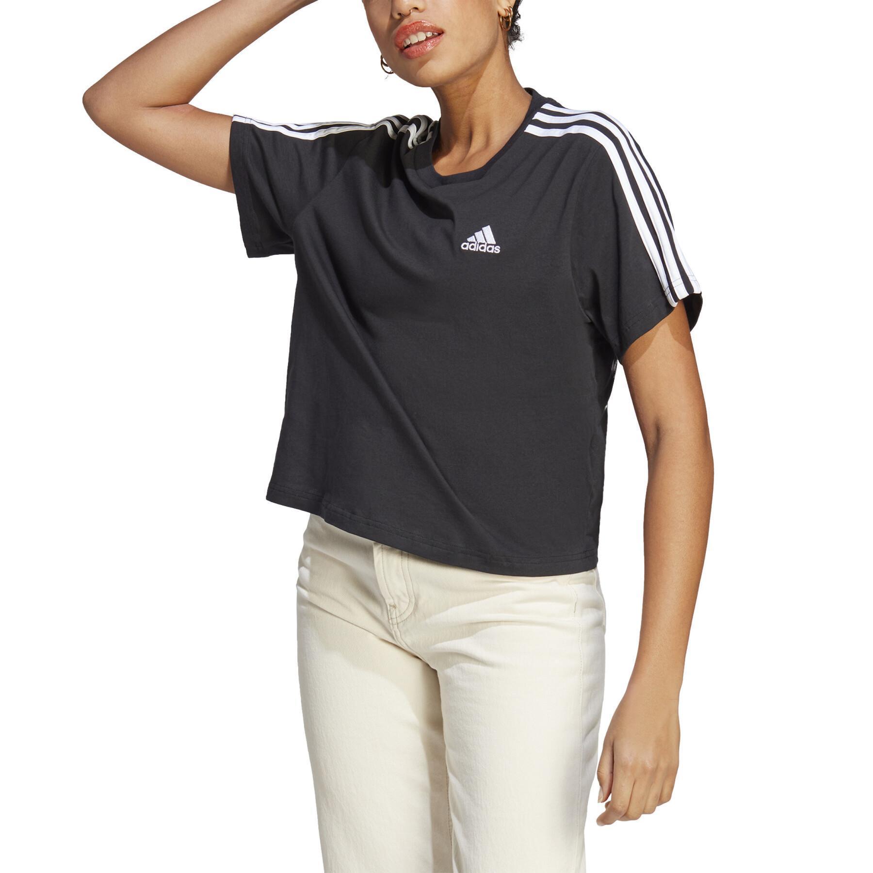 T-shirt court T-shirt da donna Adidas Essentials 3-Stripes