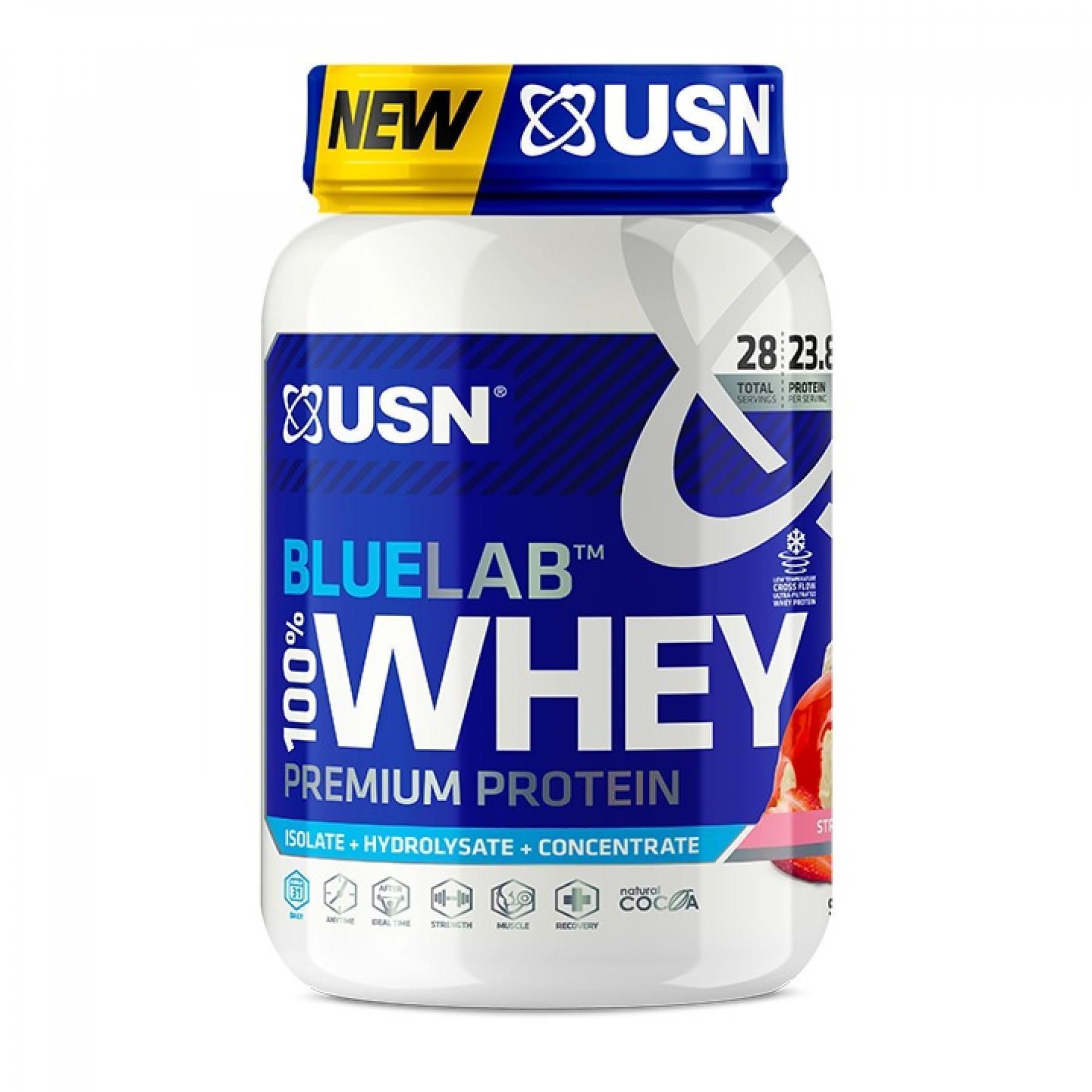 Proteina USN Blue Lab 100% Whey Fraise 750g