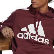 Sweatshirt felpa con cappuccio in pile con logo adidas Essentials 3-Stripes
