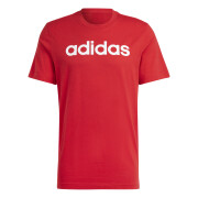 T-shirt con logo ricamato Linear in jersey singolo Adidas Essentials