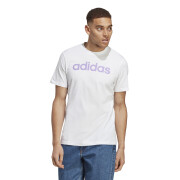 Maglietta con logo ricamato Linear in jersey singolo adidas Essentials